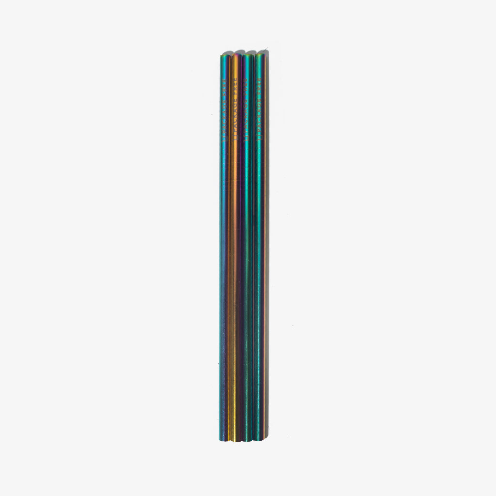 Package Free Stainless Steel Straight Straw 8.5" - 4 Pack